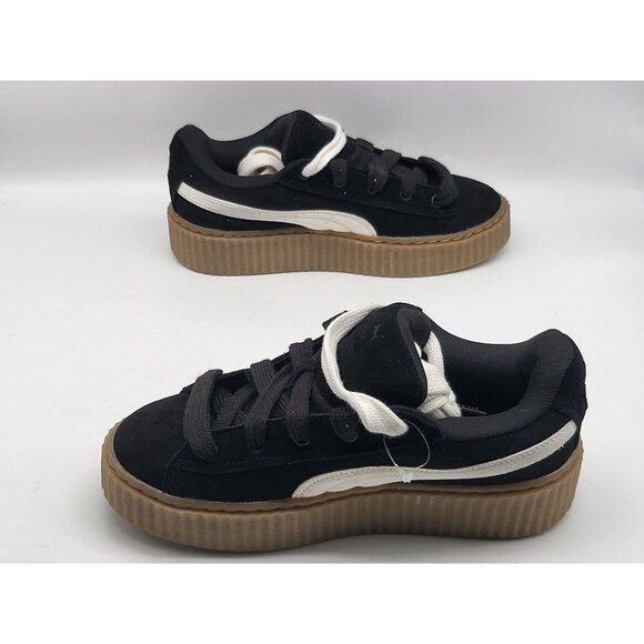 Puma Fenty Black Suede Creepers Phatty Black Warm White Womens Shoes Size 6.5 - Picture 3 of 10